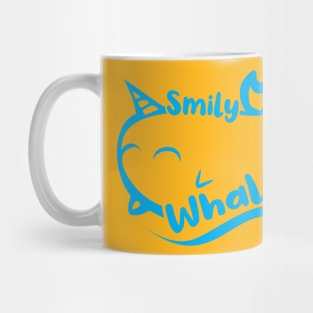 the smily whale white art work by pams Mug